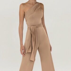 Alexis Parson Gold One-Shoulder Jumpsuit